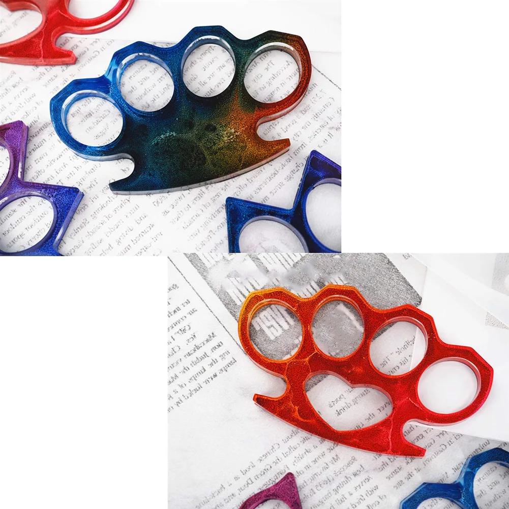 A48I Brass Knuckle Silicone Mold Reusable Diy Epoxy Finger Tiger Silicone Ring Sleeve Mirror Silicone Mold(1Pcs)