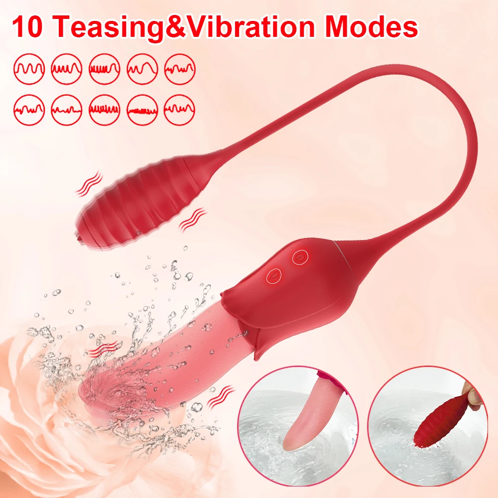 Tongue Licking Sucker Vibrator For Women Nipple Clit Stimulator Love Egg Dildo Vibrating Massager Female Adult Sex Toys