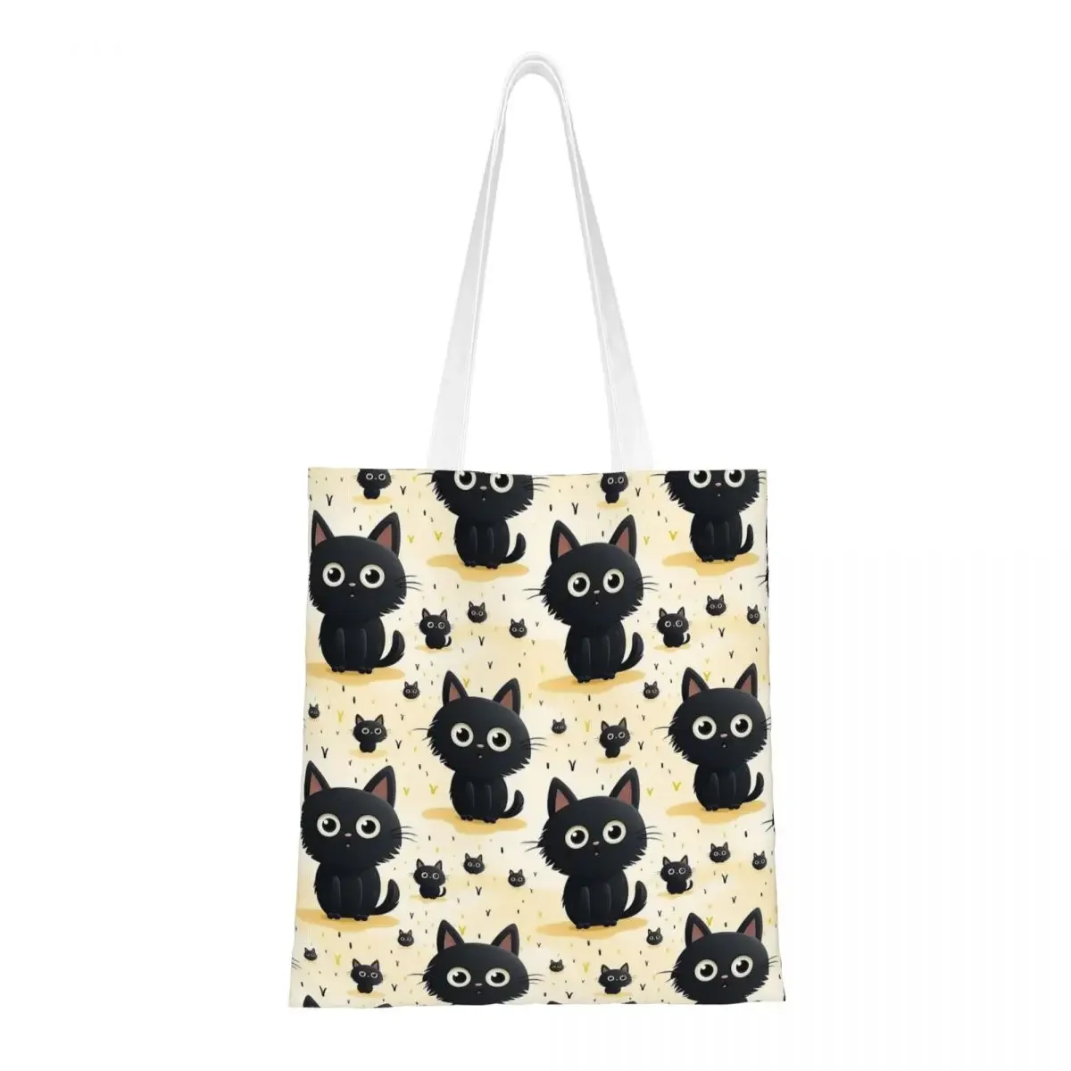 Cute Halloween Pet Canvas Tote Handbag Grocery Bags Reusable Shopper Bags for Unisex