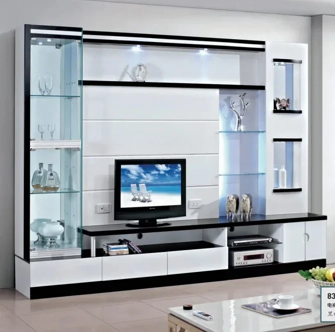 

Integrated Cabinet Living Room Combination Multi-functional Glass Cabinet Door Storage, TV Wall Cabinet