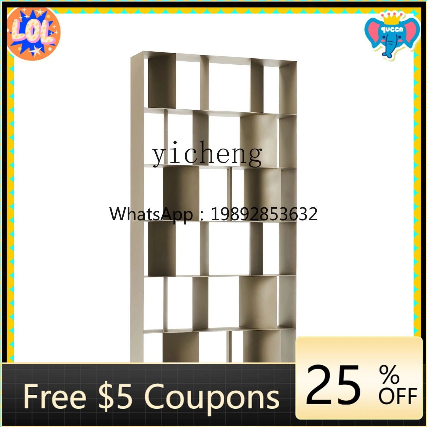 

AB Stainless Steel Display Rack Wall-Mounted Display Rack Partition Multi-Layer Decorative Rack Bookshelf