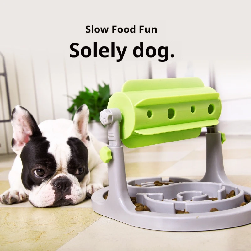 Dog Bowl Pet Slow Food Bowl Toy Cat Dog Food Bowl Roller Leak Eater Puzzle Slow Fooder Pet Supplies