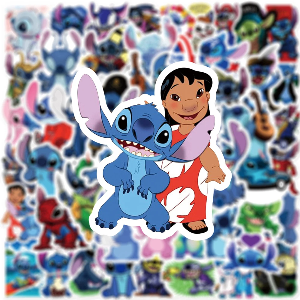 10/30/50pcs Cute Disney Cartoon Lilo & Stitch Stickers Anime Graffiti Decal Toys for Kids Gift DIY Stationery Helmet Car Sticker