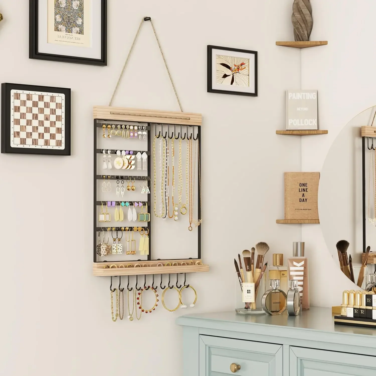 Cross-border jewelry earring rack wall-mounted type, used for earrings, necklaces, bracelets, rings, jewelry stands, and jewelry