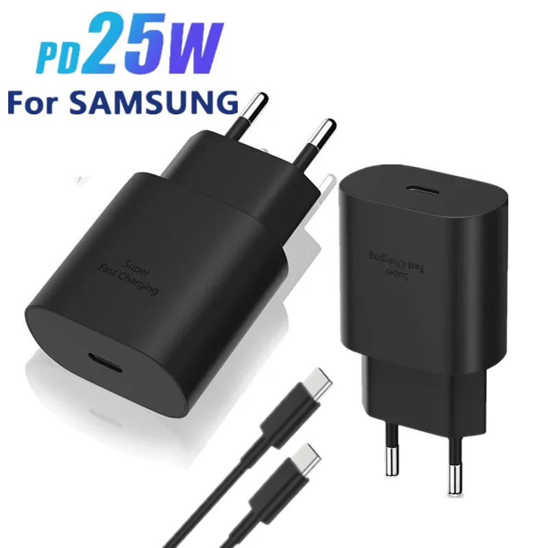 For Samsung Charger Super Fast Charging 25W Type C Wall Charger USB C Adapter for Galaxy S24 FE S23 S22 S24 Ultra Note 20