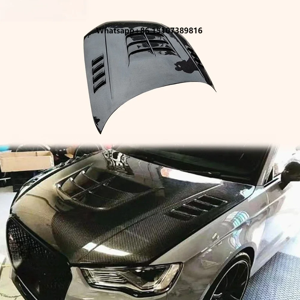 For A3 8V 15-20 Sedan Carbon Fiber KZ Type Front Vented Cooling Hood Bonnet