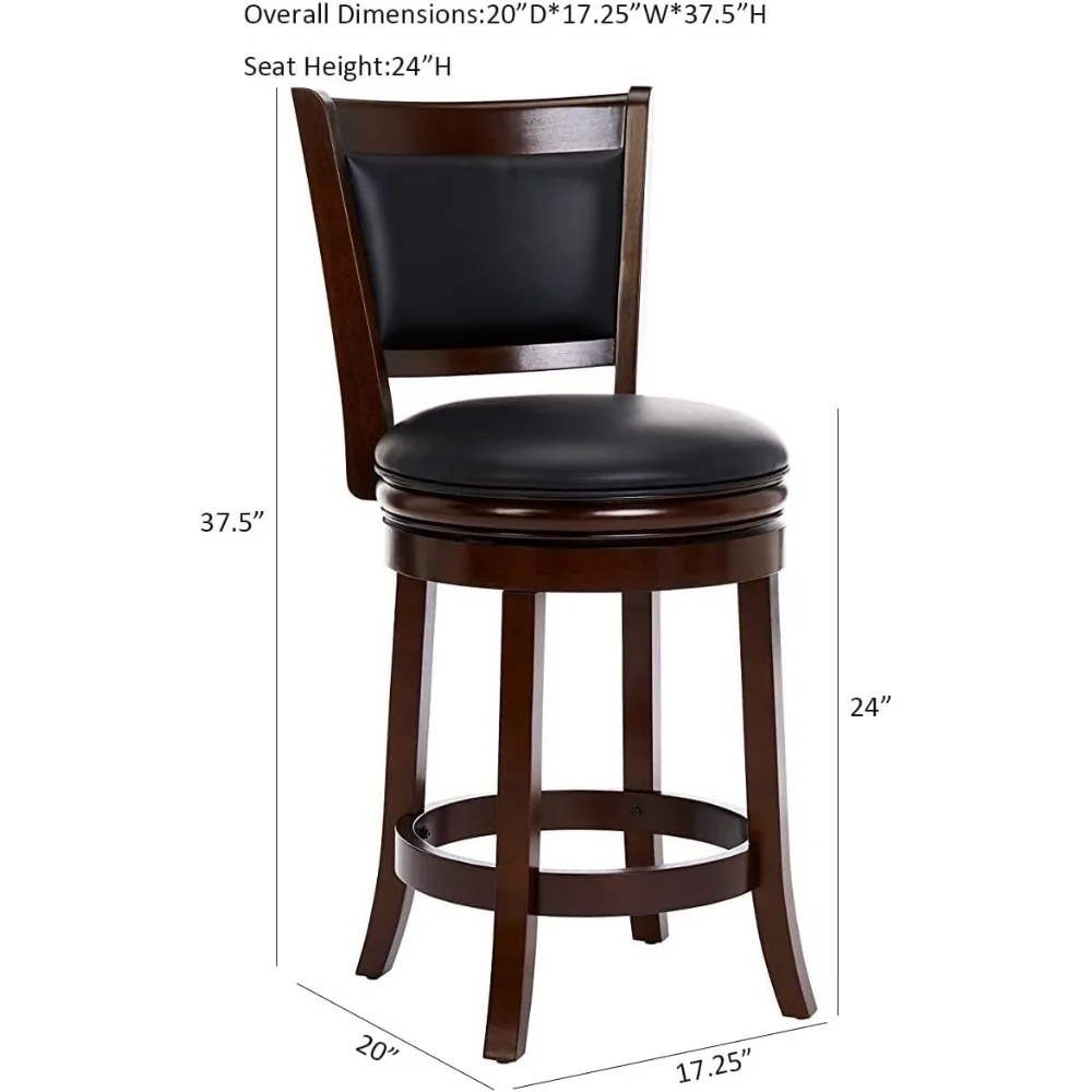 Caféstoelen, draaibare tegenhoogte 24 inch zithoogte cappuccino set van 2 caféstoelen