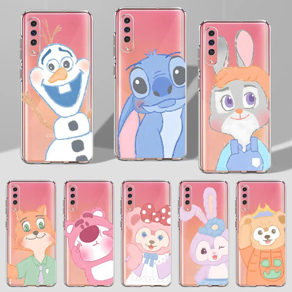 Stitch Olaf Disney Characters Case for Samsung Galaxy A70 A70s A20e A30s A8 A40 A50 A50s A20 A30 A7 A6 2018 TPU Soft Phone Cover