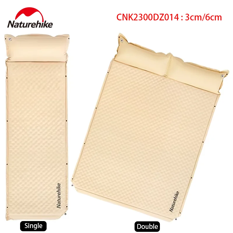 

Naturehike D01 Automaticinflatable Cushion With Pillow 6cm 1-2 Person Pad Air Sponge Cushion Mattress Bed Camping Inflatable Mat