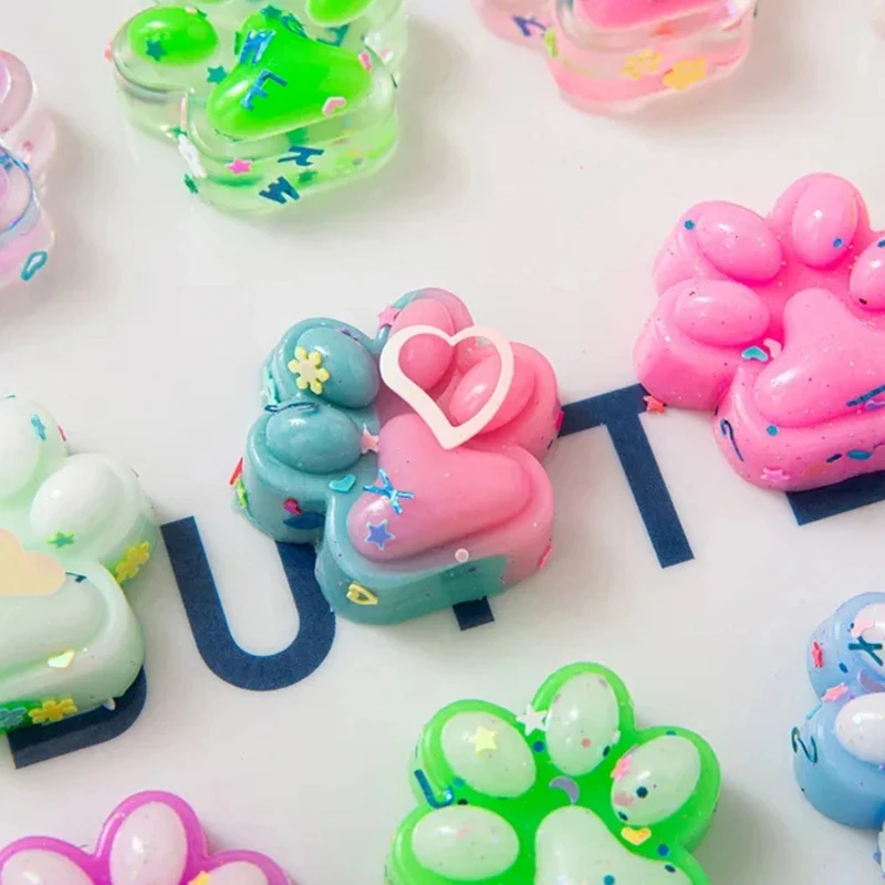 10Pcs Mini Cute Cat Claw Squishy Fidget Toys Plush Stress Relief Pinch Toys for Halloween Christmas Party Favors Goodie Bag image 2