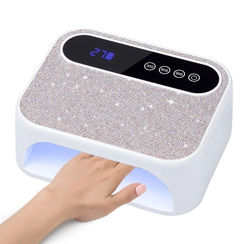 Professional UV Nail Lamp – Fast-Drying Cordless Rechargeable Design with Diamond Decoration