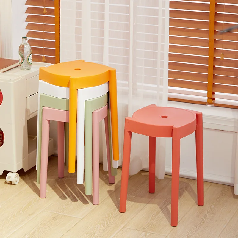 

UI654-Plastic thickened stackable solid color cyclone stool