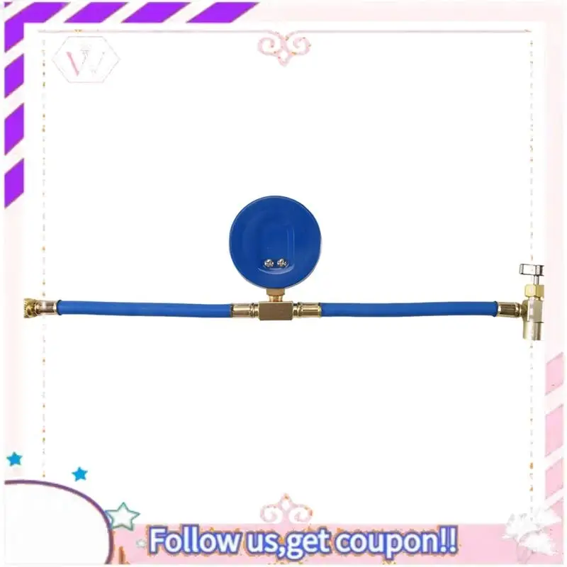 

Portable Air Conditioner A/C Oil Injector Tool R134A Low Side Quick With Gauge Refrigerant Inflation Hose R12 R134A Adapter