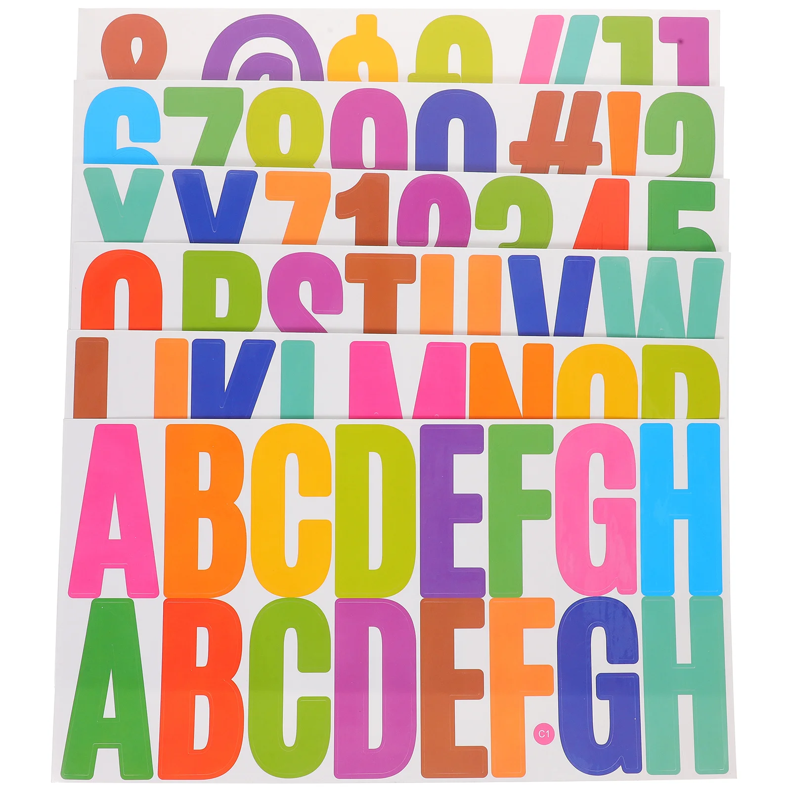 600pcs Alphabet Number Stickers 6 Sheets Clear Letter Numerals For Diy Crafts Scrapbooking Journaling Self-Adhesive Labels For