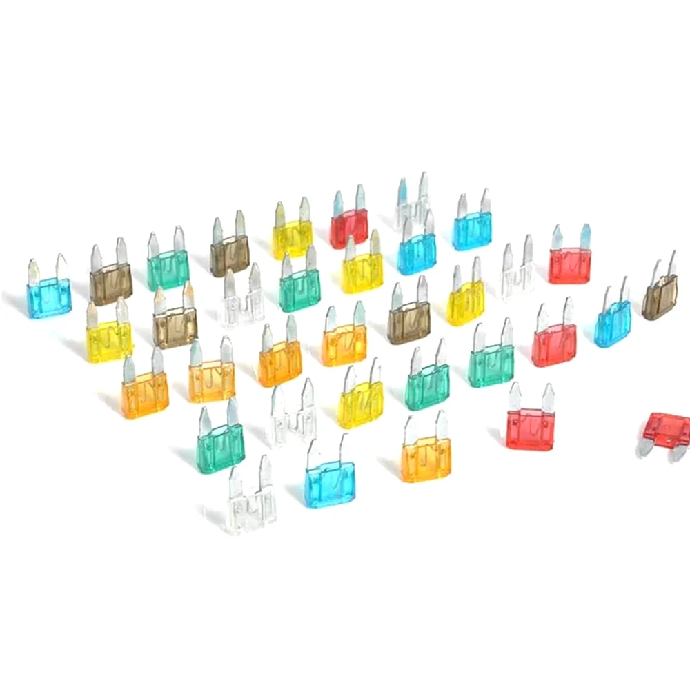 35Pcs Universal MIXED Mini Blade Fuse AUTO Car Motorcycle 5 7.5 10 15 20 25 30 AMP Blade Fuse Assortment Set Car Accessories