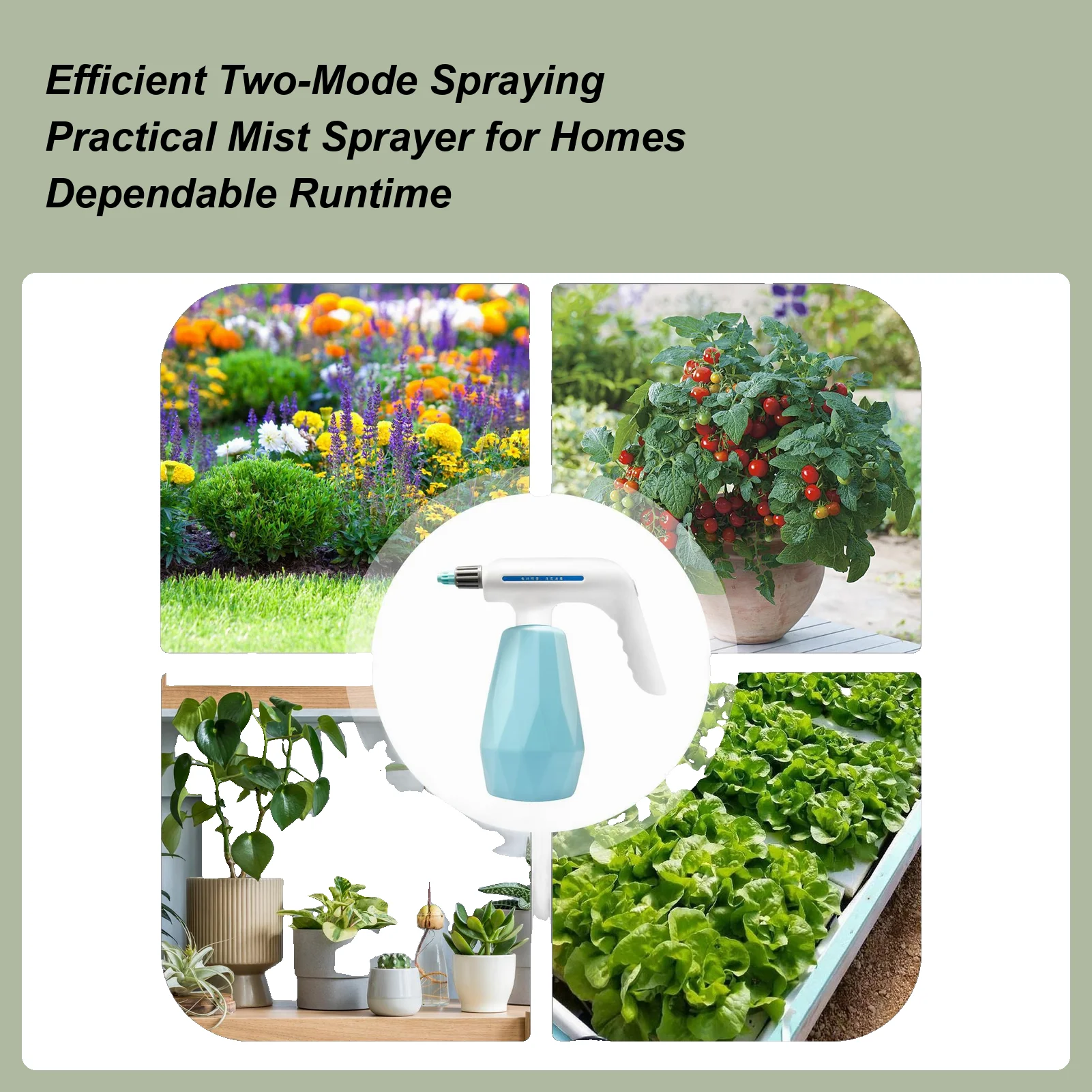 

Electric Spray Bottle Double-Mode 1.2L Electric Garden Sprayer Bottle For Gardening Lawn Patio Backyard Porch Window Cleaning