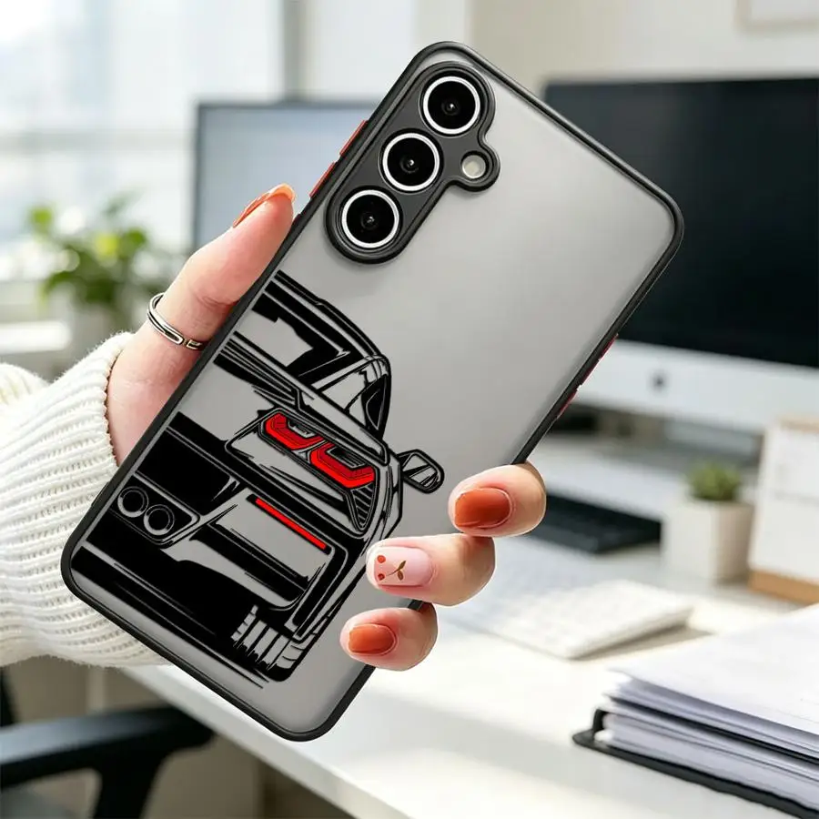 Phone Cover Case for Samsung Galaxy A56 A55 A52S A72 A54 A23 A34 A36 A16 A15 A17 A52 A53 A35 A73 A33 Black White Car
