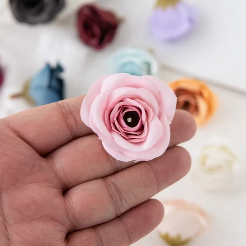 10 Stück Seiden-Kunstblumen Rosenköpfe Großhandel Gartenbogen Heimdekoration Hochzeitsstrauß DIY Blumenvasen-Zubehör – Detail 7