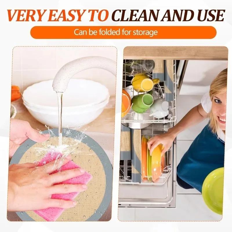 シリコンベーキングマット 耐熱 ベーキングケーキマット ピザ ペストリー クッキー ベイクディッシュ 再利用可能 ノンスティック ベイクウェア ライナー ベーキングツール