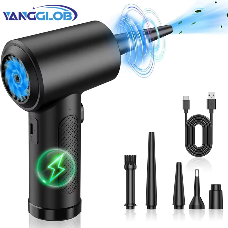 Compressed Air Duster For Computer Laptop Keyboard Car Camera Cleaning 51000 RPM USB Charging Portable Wireless Air Blower