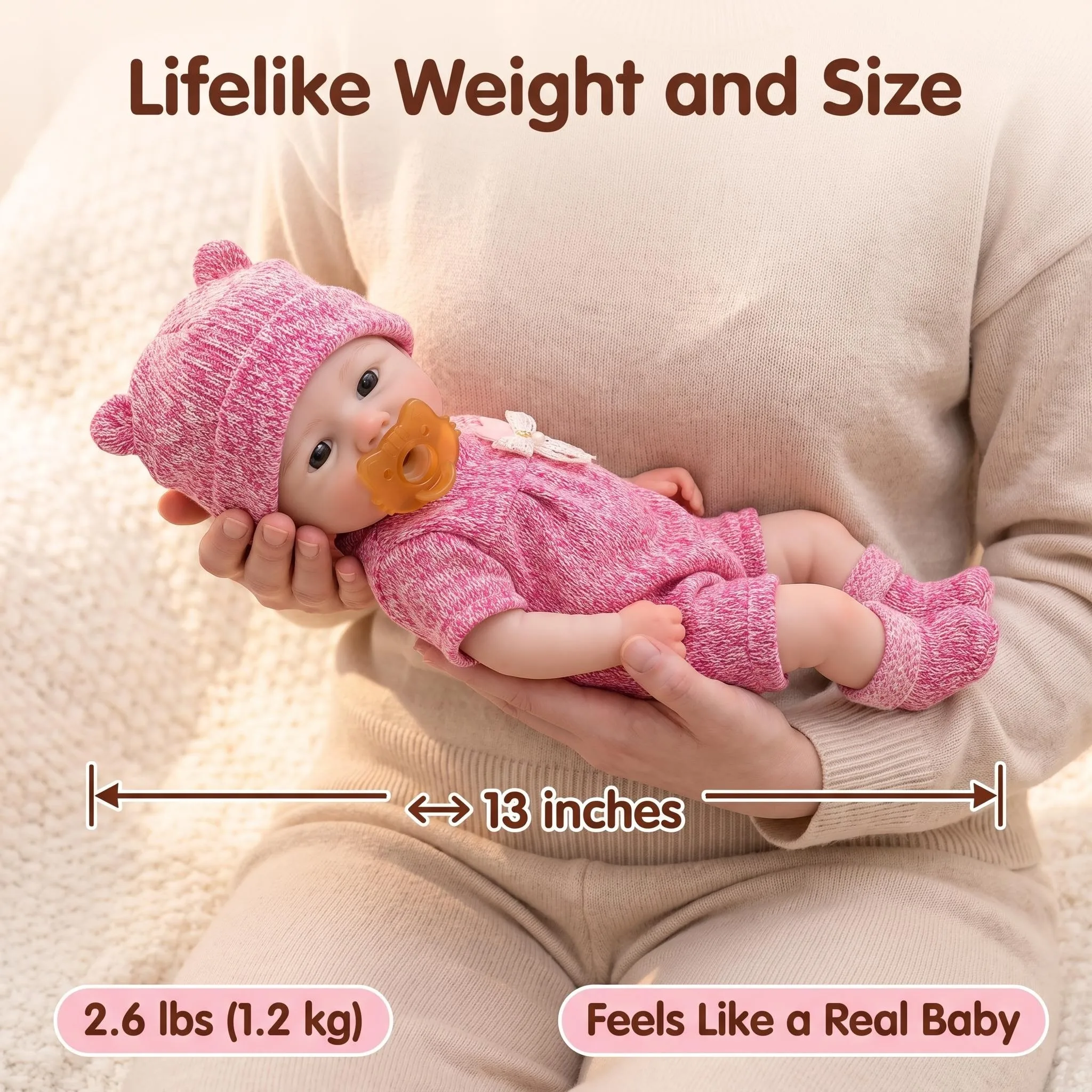 NPK 12Inch Mouth Can Open Vivienne Smile Super Soft Solid Silione 1100G Weight Comes With Pacifer Squishy Elastic