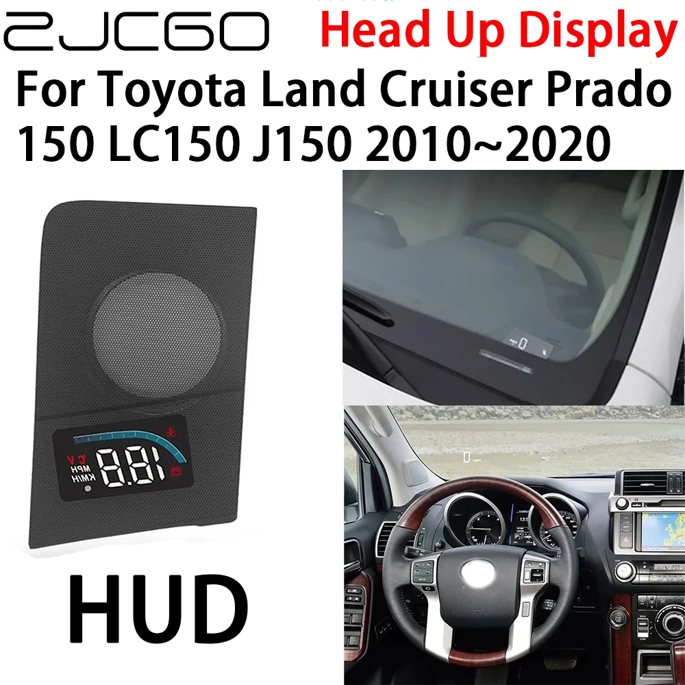 

ZJCGO Car HUD Head Up Display Speedometer Projector Alarm for Toyota Land Cruiser Prado 150 LC150 J150 2010~2020