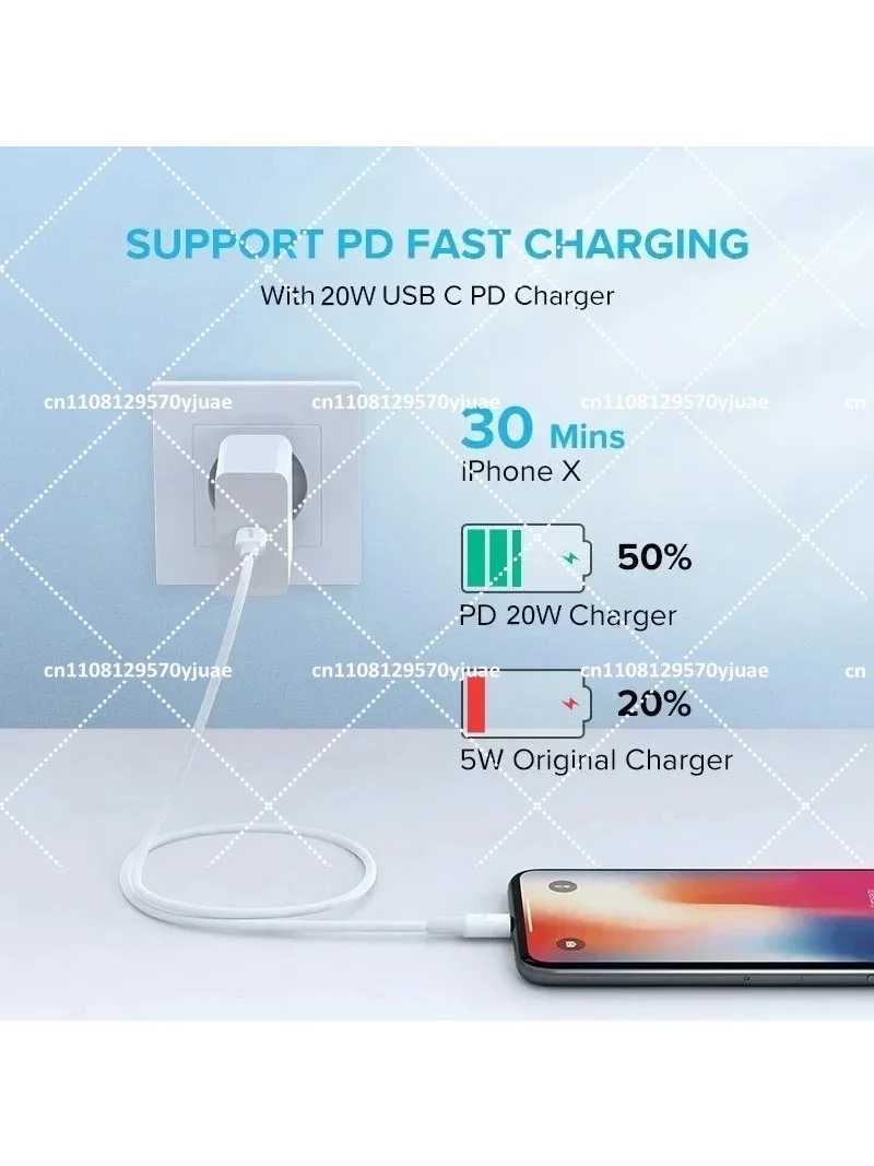 5PCS USB C to 8 Pin Fast Charging Data Sync Cable with 10 in 1 Storage Box