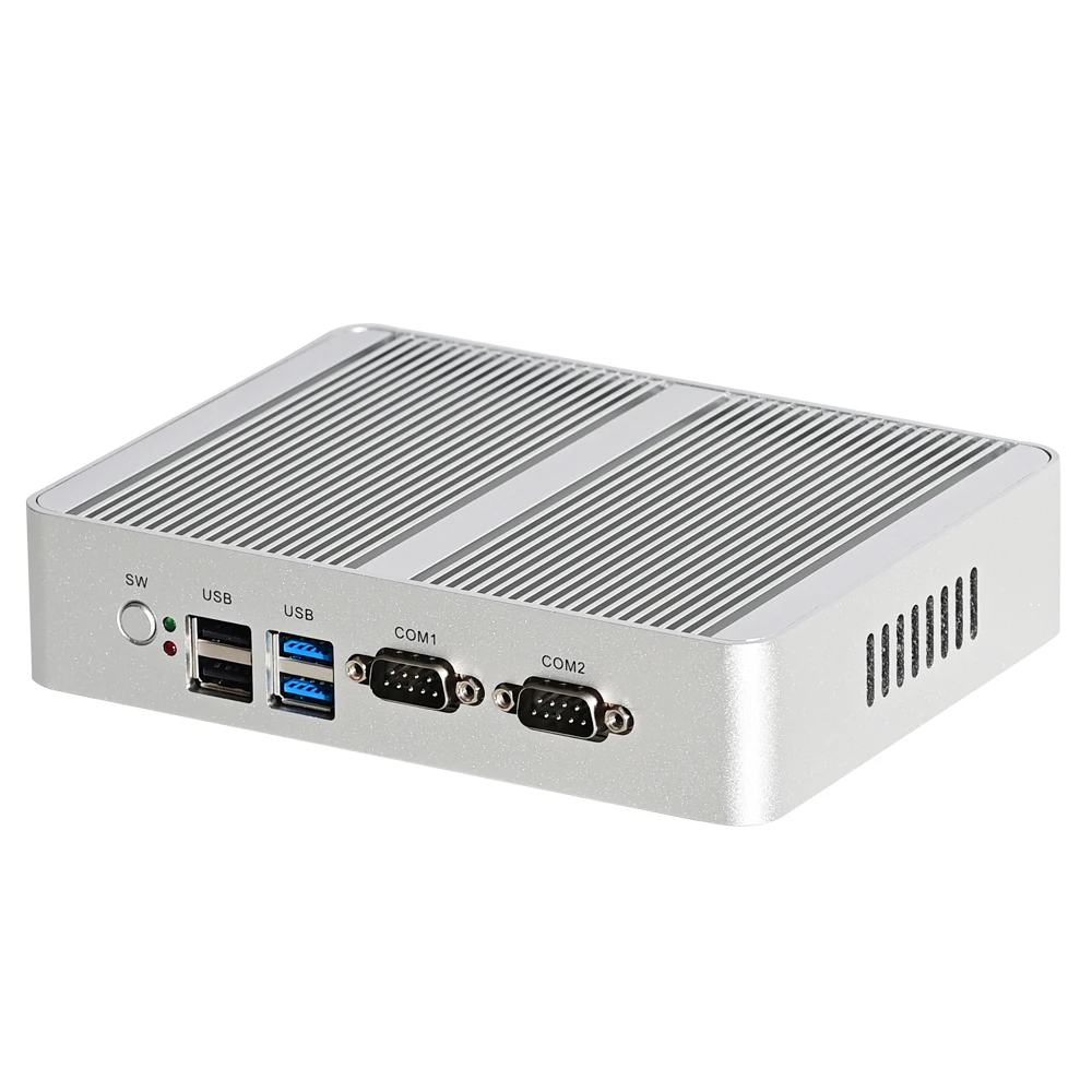 팬리스 미니 PC, 인텔 쿼드 코어 셀러론 J4105 HDMI VGA 듀얼 LAN 2 * COM 소프트 루트 컴퓨터 Pfsense TV 박스 윈도우 11 HTPC