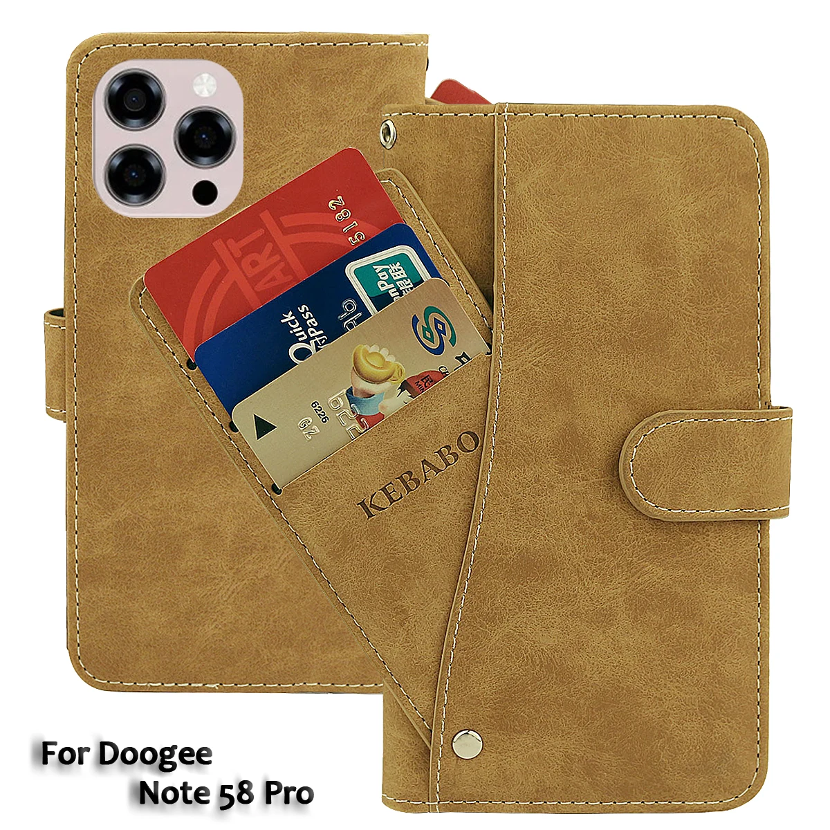

Винтажный кожаный кошелек Doogee Note 58 Pro, чехол с откидной крышкой 6,75 дюйма, роскошный ультратонкий нескользящий чехол, защитные чехлы для телефонов, сумки