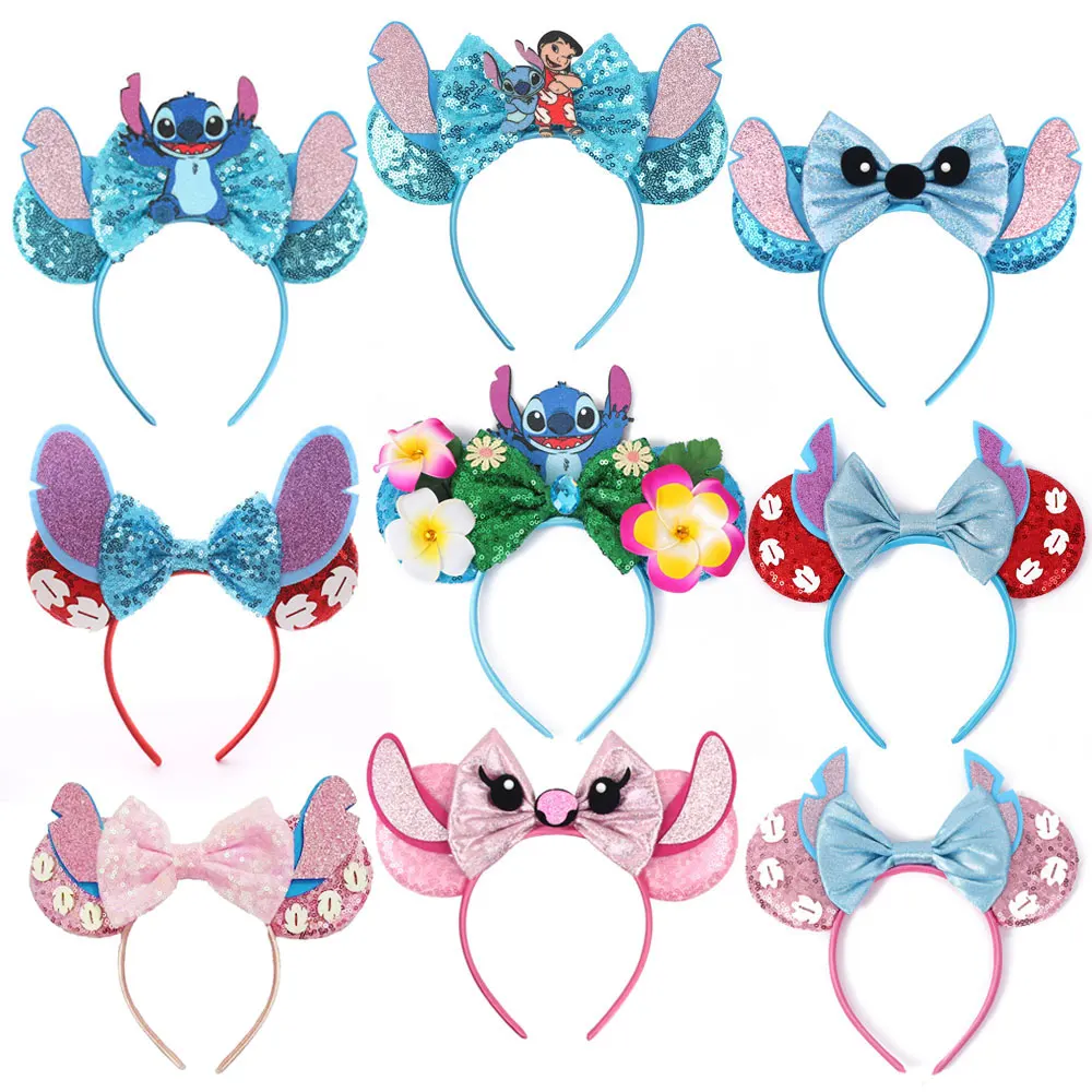 Opaska na głowę z uszami Myszki Miki Disneya, damska opaska idealna na święta Bożego Narodzenia, wykwintne akcesoria do włosów, dekoracja na imprezę.