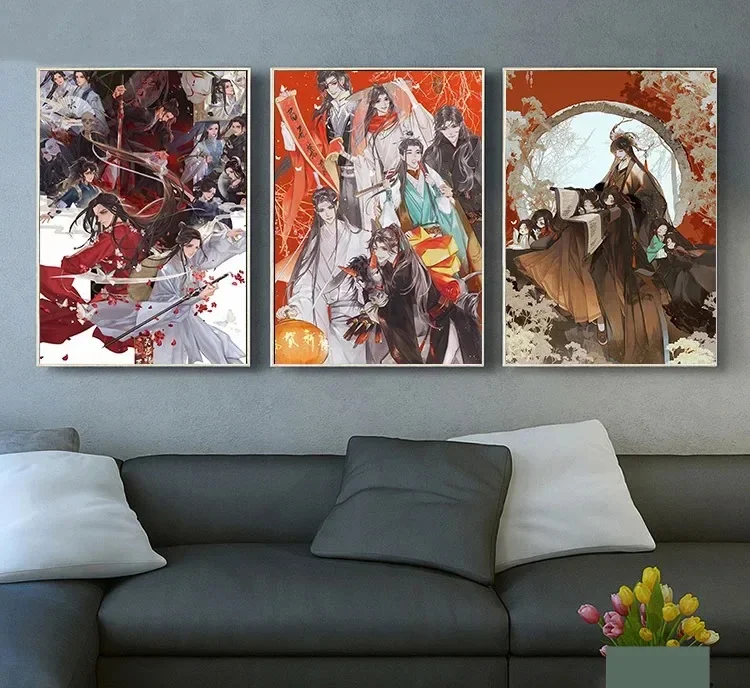 BL Anime Tian Guan Ci Fu Heaven Official's Blessing Hua Cheng Xie Lian Poster Wall Art Pictures Canvas Painting Room Home Decor