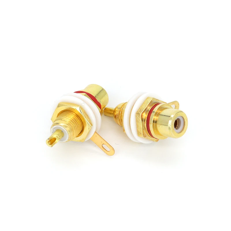 1 Pasang Soket Betina RCA Panel Rangka Konektor Steker Terminal Audio Adaptor Plug 3.5Mm Steker AV