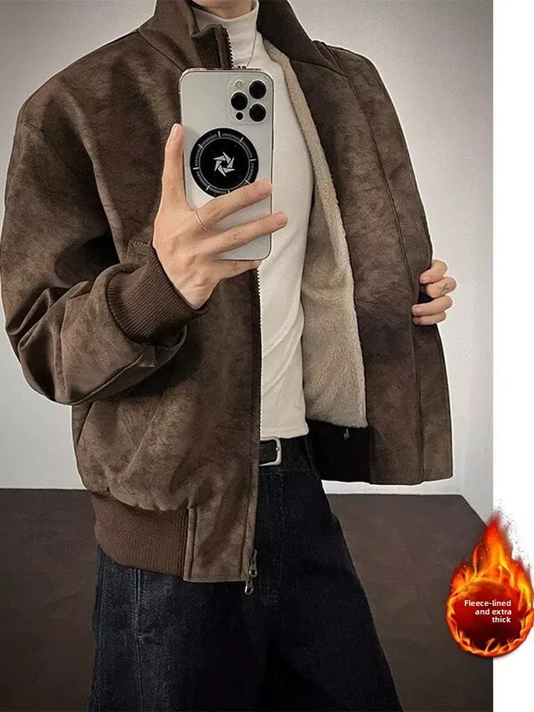 

Американское окрашенное хлопковое пальто из искусственной кожи, мужское свободное зимнее модное брендовое хлопковое пальто на подкладке Fce, теплое ort Sle