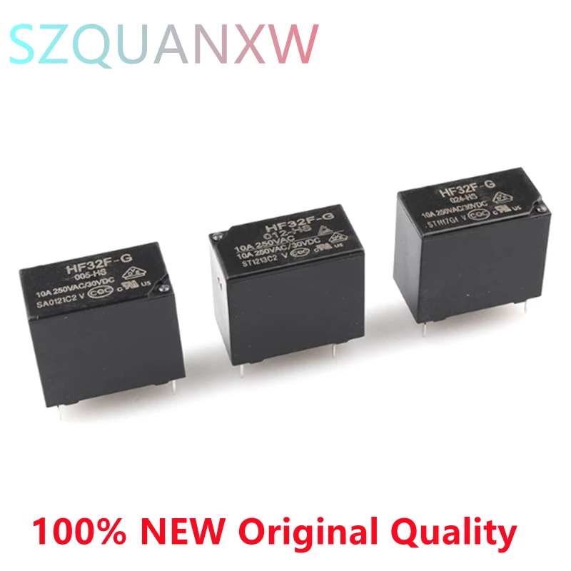 

5PCS/Lot Relay JZC HF32F-G-005 012 -024-HS 5V 12V 24V 10A 4PIN