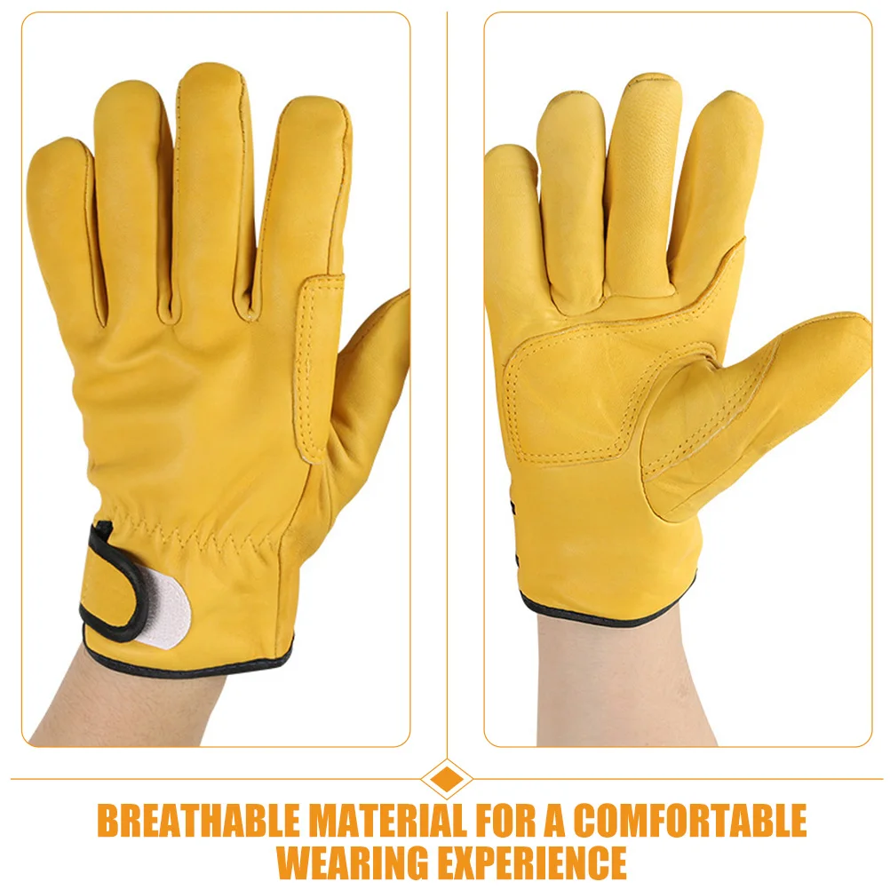 

Work Gloves for Men Thermal Insulated Cold Weather Yellow Anti Slip Heat Resistant Engineering Protective Gloves
