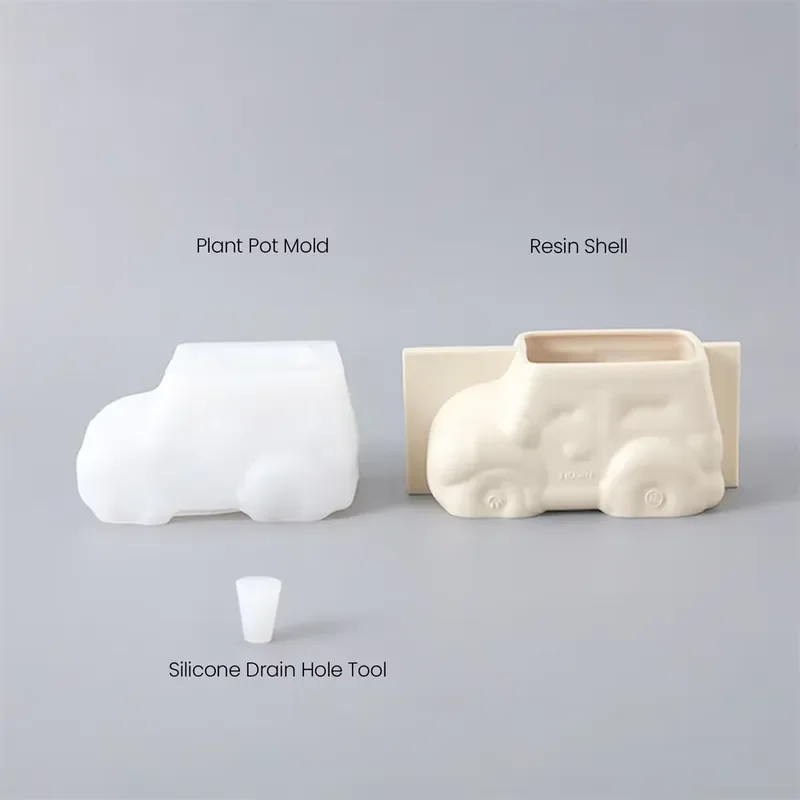 Boowan Nicole Vintage Car Concrete Silicone Molds for Plant Pots DIY Pen Holder Cement Jesmonite Mould for DIY Handcraft view 2