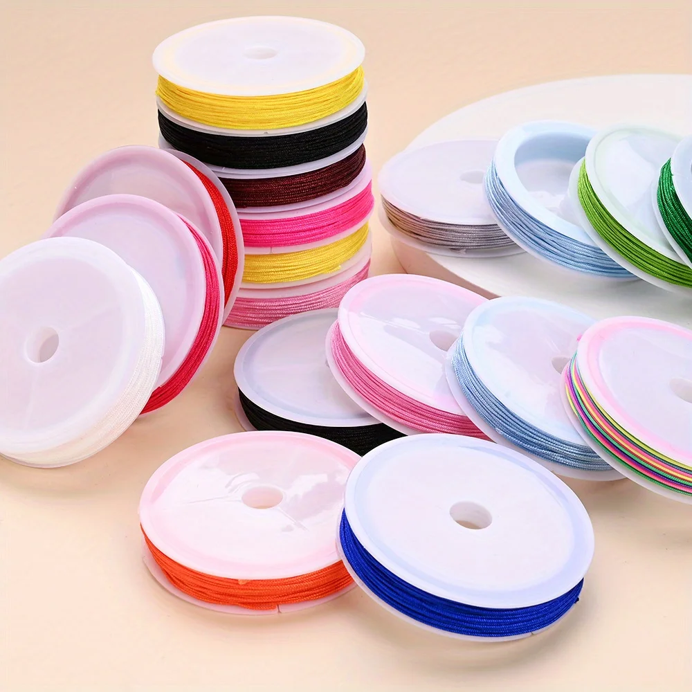 10m/Roll 10Pcs Chinese Knot Macrame Nylon Cord 0.8mm No.72 Jade Thread Rope for DIY Beading Bracelet Jewelry Making Accessories
