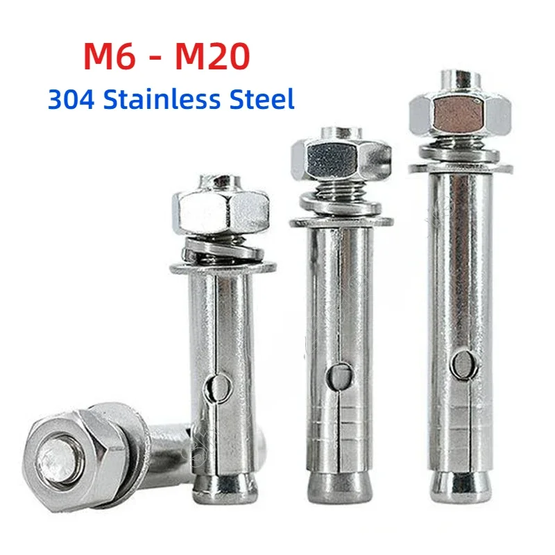 M6 M8 M10 M12 M14 M16 M20 304 Stainless Steel Expansion Bolt Fix Bolts Sleeve Anchor for Concrete