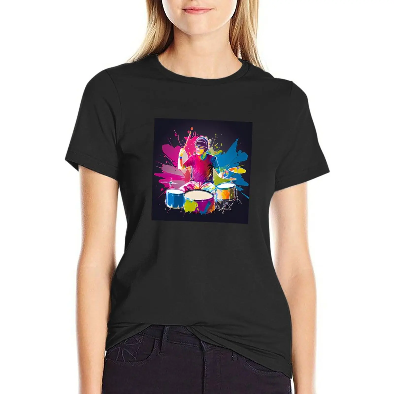 

Drummer T-Shirt cute tops Female clothing womans clothing
