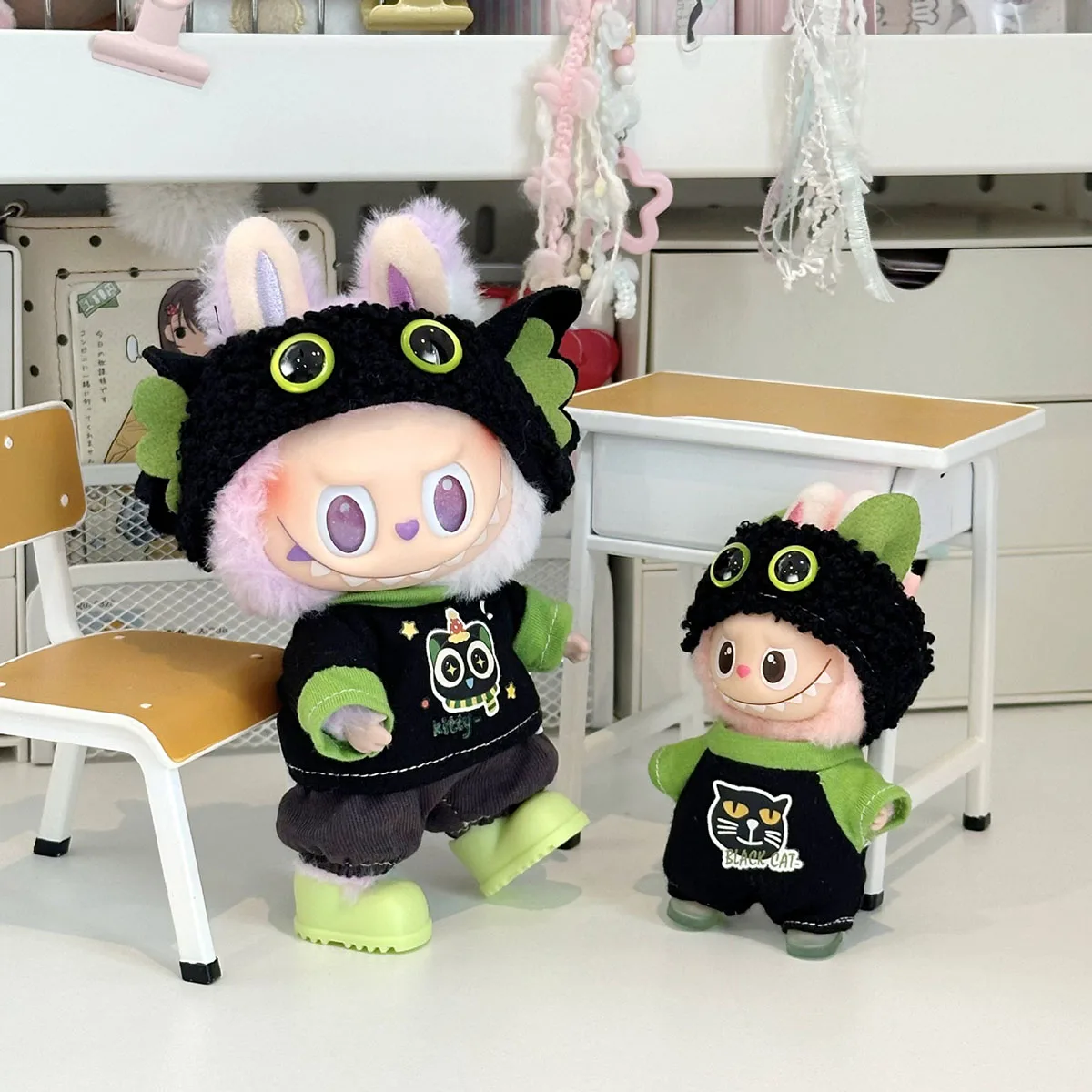 [بدون دمية] ملابس الدمية القطيفة لوه شياوهي مجموعة الوالدين والطفل لملابس دمية لابوبو إكسسوارات بدلة الملابس ذاتية الصنع