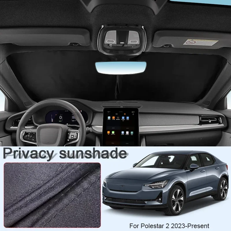 Car Sun Protection Heat Insulation Privacy Sunshade Curtain For POLESTAR 2 2023-Present Auto Anti-UV Protect Cover Accessory