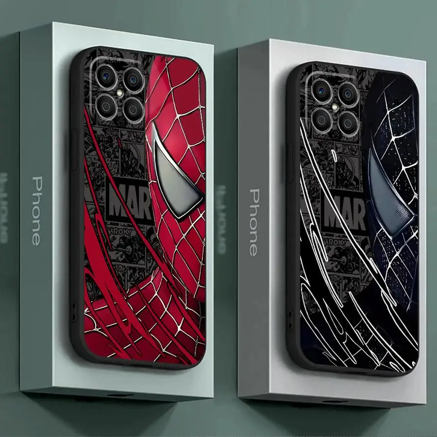 Marvel Spider Man Half Face Cool Phone Case for Honor X6 X8 8X Magic5 Lite X6a X8a X9a X7 70 90 Pro Magic5 Silicone Armor Capa