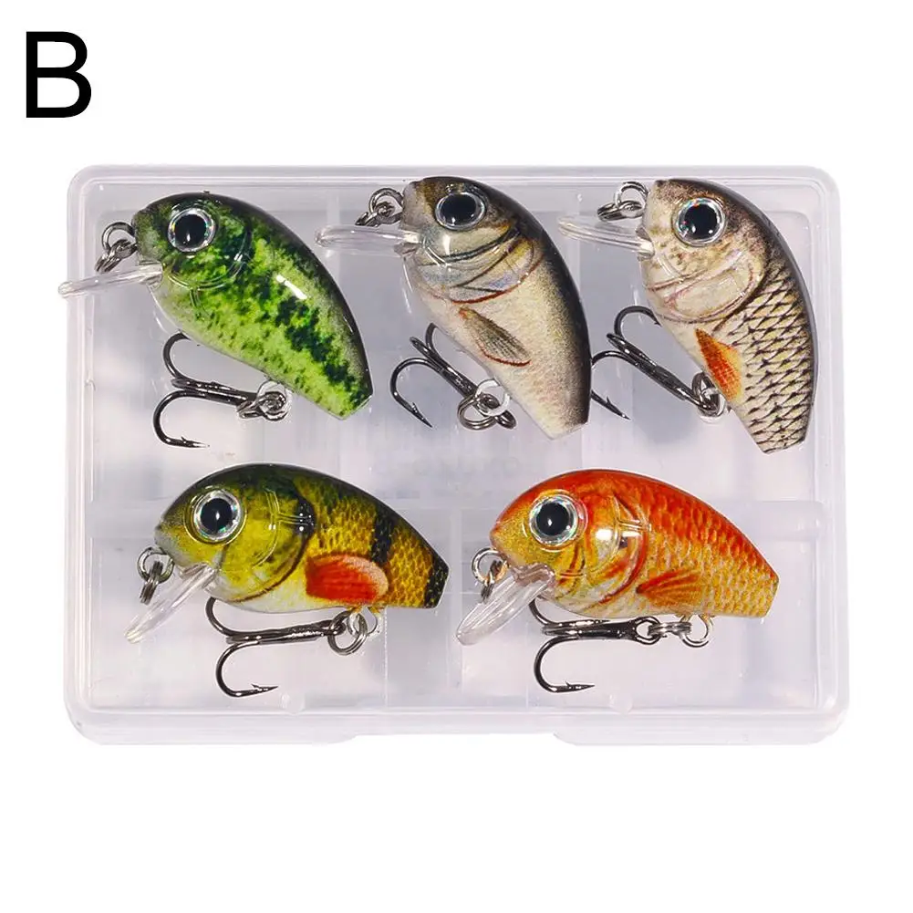 Mini señuelo de Pesca Artificial, 5 piezas, Crankbaits, Wobblers, Manivela para Pesca de lubina, Swimbait, Y5R8