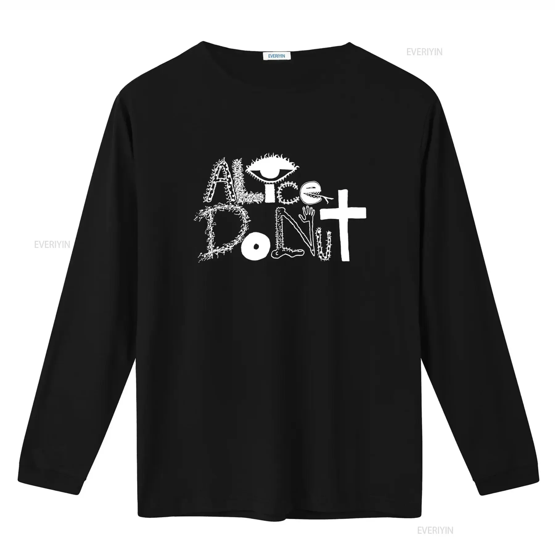 Alice Donut T Shirt Unique Eye Cross Design Perfect for Trendy Fashion Lovers vintage Washed Top For Everyday Wear Slightly