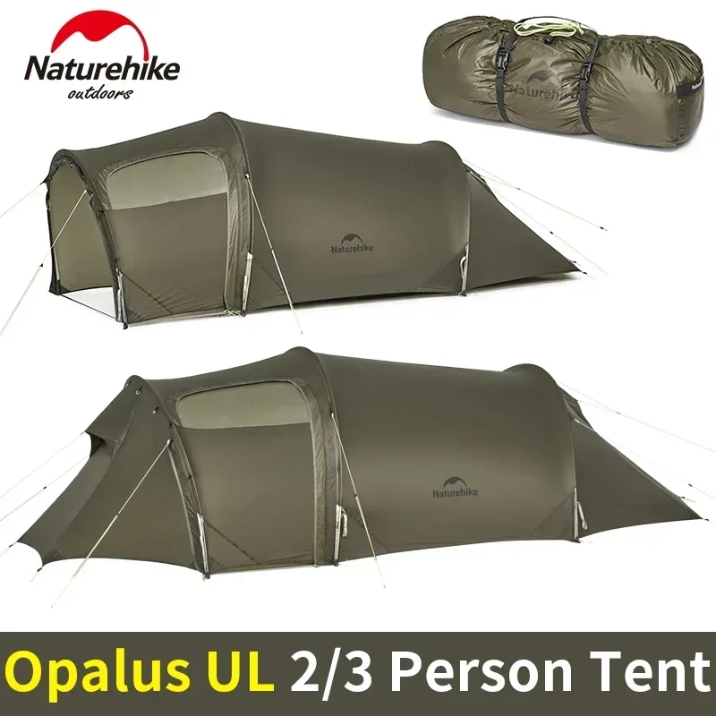 Naturehike Opalus UL Tunnel Tent 2-3 Person 15D Nylon 4 Season Hiking Tent Lightweight Large Space Outdoor Travel Camping Tent