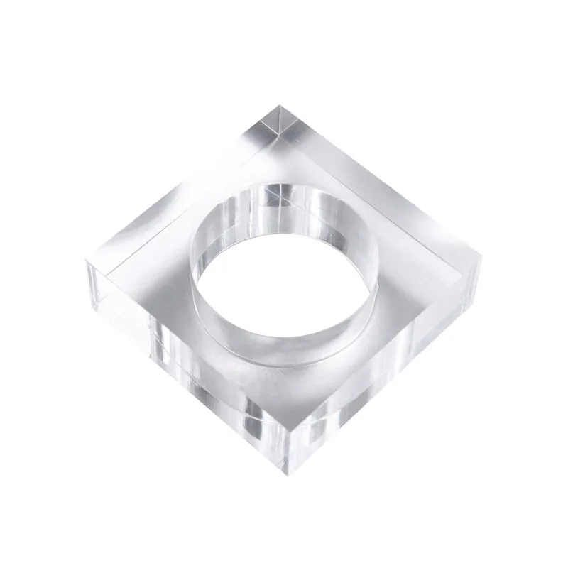 1PCS 10mm Thickness Square Crystal Ball Stand Acrylic Small Ball Base Clear Display Stand Sphere Holder