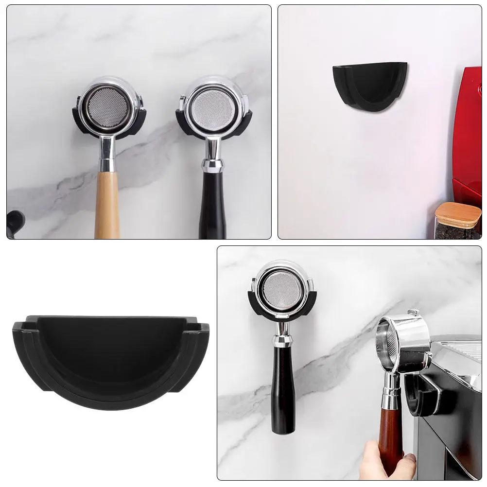 2Pcs Coffee Portafilter Wall Holder for Rv Espresso Machine Handles Silicone Space Saving Universal No-Drill Mount Storage Rack