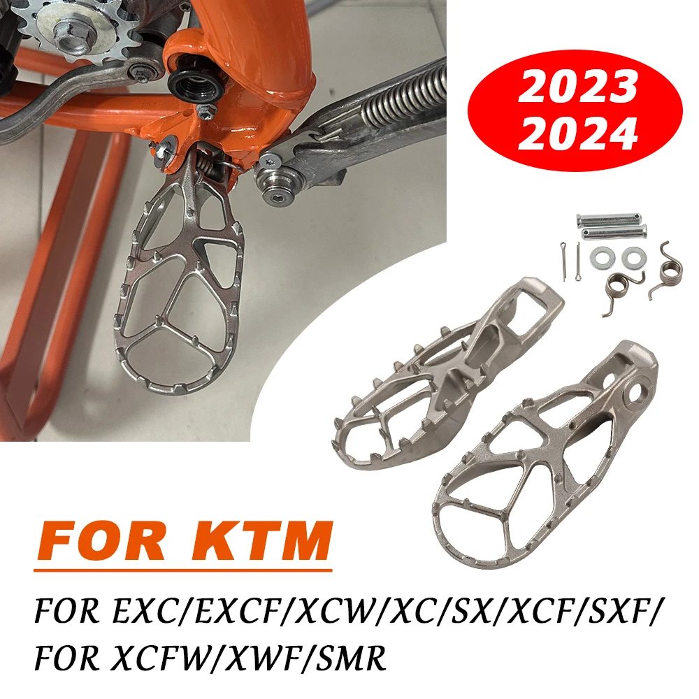 For KTM EXC EXCF XCW XC SX XCF SXF XCFW XWF SMR 125 - 500 2023 2024 Accessories Footrests Footpeg Foot Pegs Rests Plate Pedals