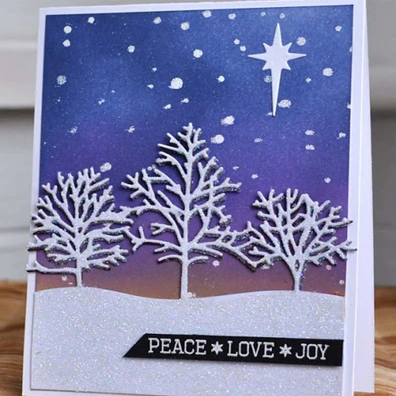 Snow Tree Winter Landscape Metal Cutting Dies Scrapbooking Craft Cuts Paper Art Card Making Emboss Stencil