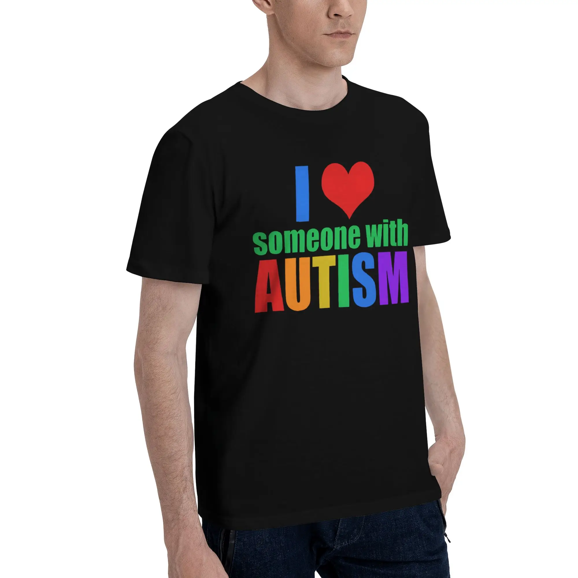 Autism Awareness Respect Love Support  Tee Shirt for Men Women Graphic Printing T Shirts  100% Cotton Clothing